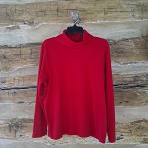 3/$15 Rafaella Woman Red Ribbed Knit Cotton & Spandex Turtleneck Sweater 1X